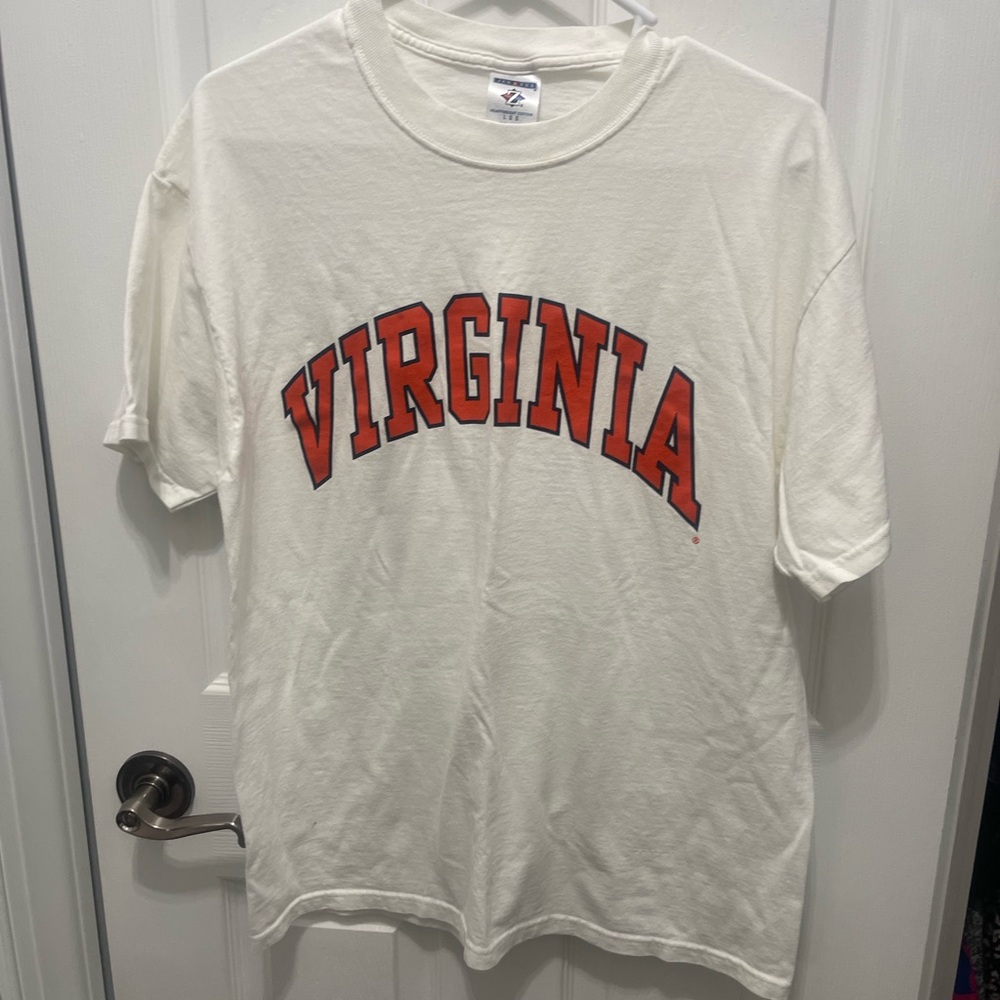 Jerzees Cream Tee with Bold Orange Virginia Design